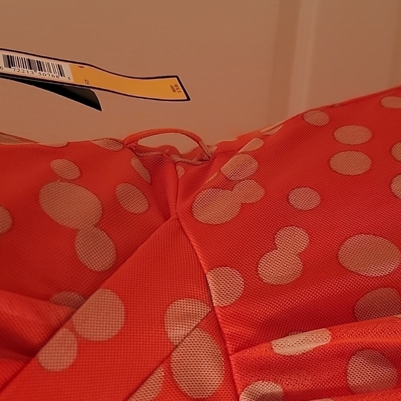 I le size 6 Orange with White Polkadot Dress - Picture 3 of 10